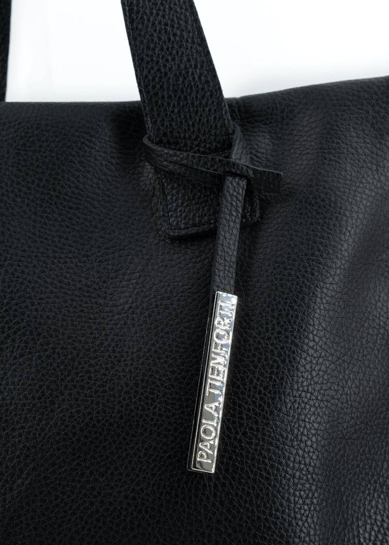 Paola T. Shopper in pelle morbida con dettagli argento Qualità Garantita
