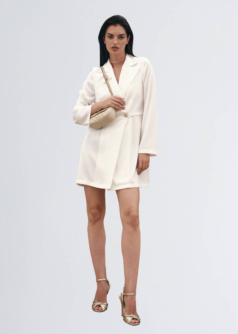 Paola T. Robe-manteau in cady fluid stretch Vendite Flash