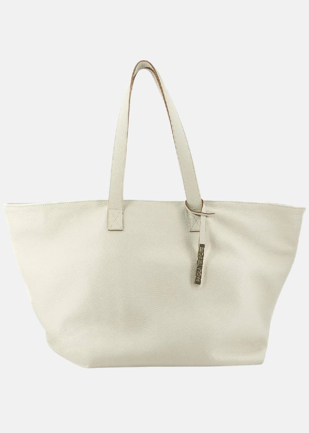Paola T. Shopper large in pelle morbida con dettagli oro Italy