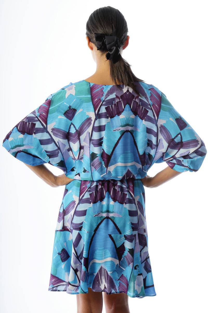 Paola T. Abito in viscosa Palm Blue Offerta