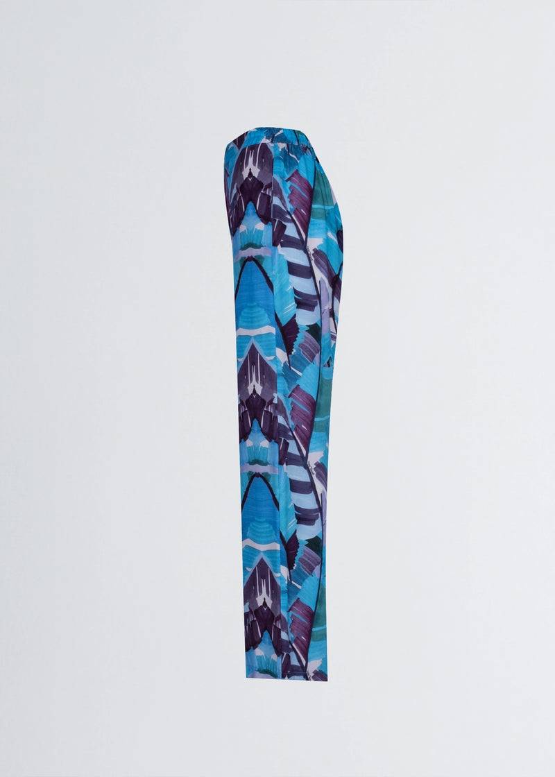 Paola T. Pantalone palazzo in viscosa stampa palm In Vendita