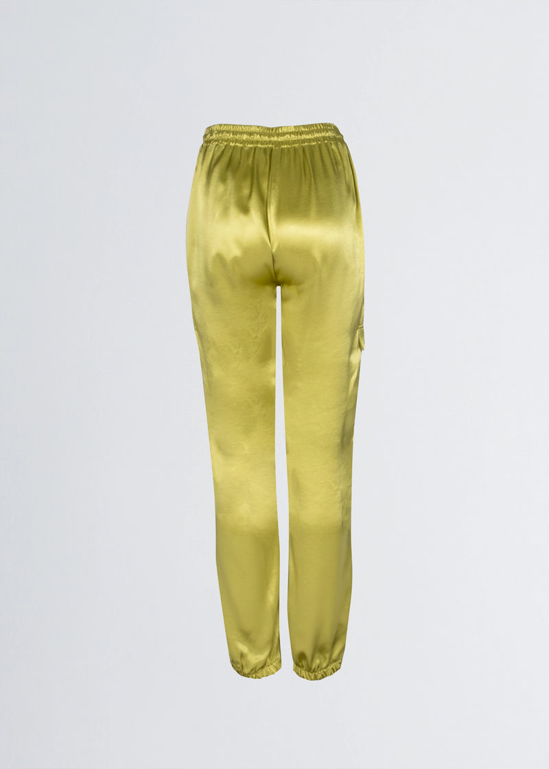 Paola T. Pantalone cargo in raso di viscosa Negozio