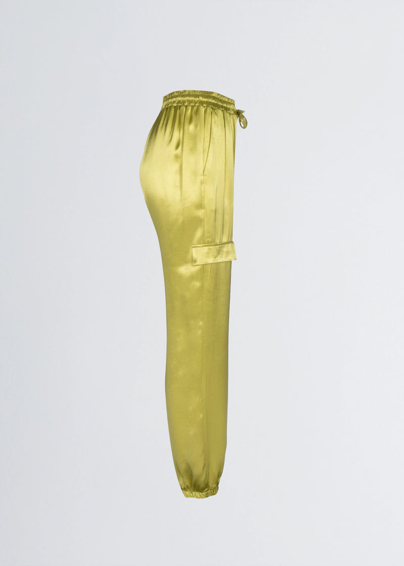 Paola T. Pantalone cargo in raso di viscosa Negozio