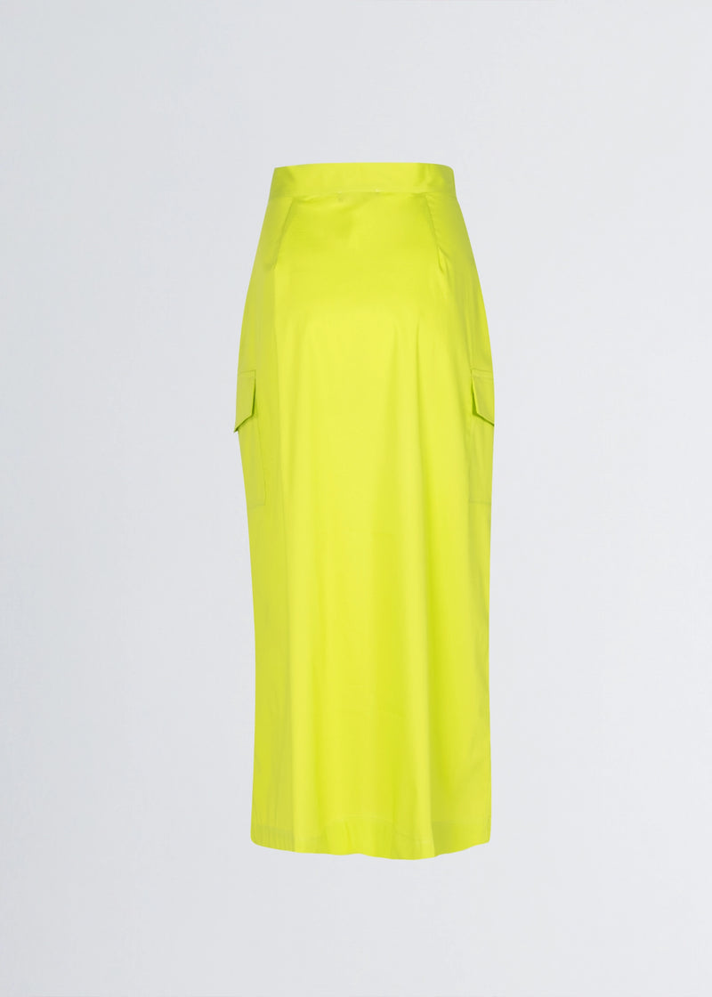 Paola T. Gonna in cotone stretch con tasconi 2025