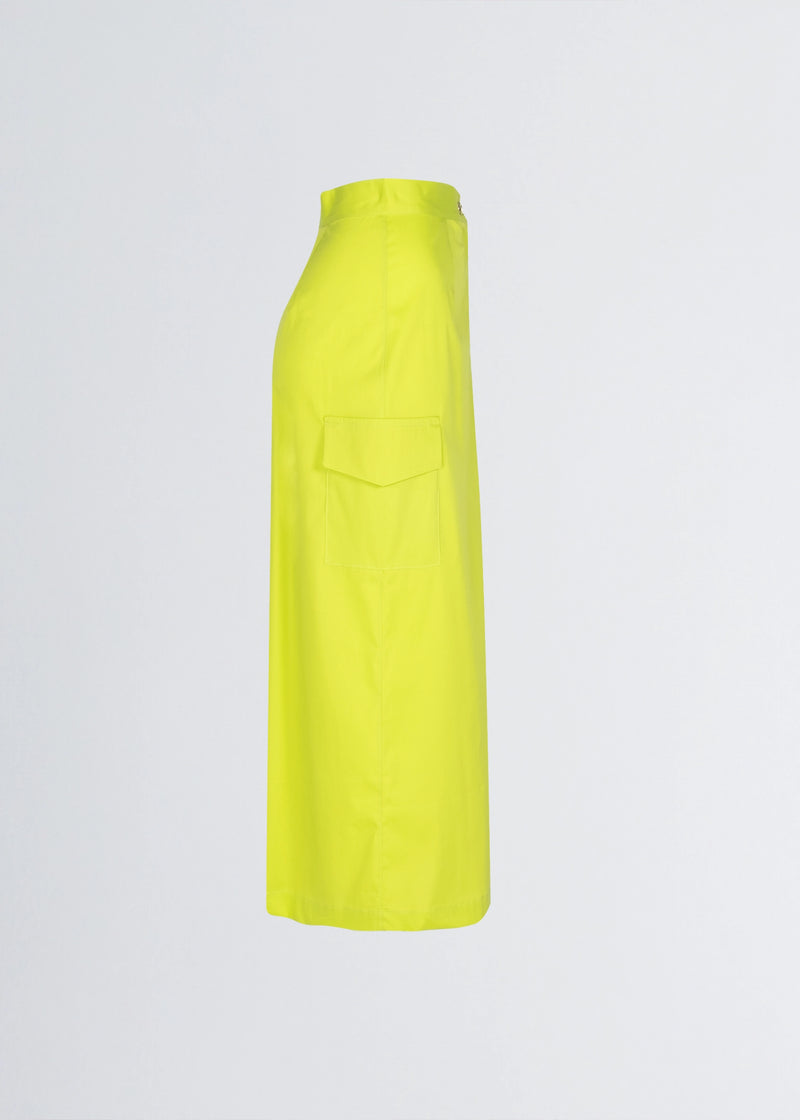 Paola T. Gonna in cotone stretch con tasconi 2025