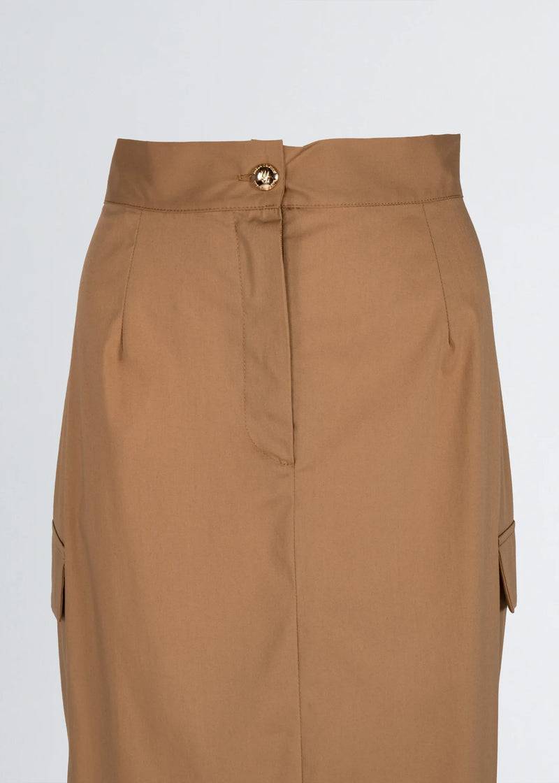 Paola T. Gonna in cotone stretch con tasconi Fino Al -60%