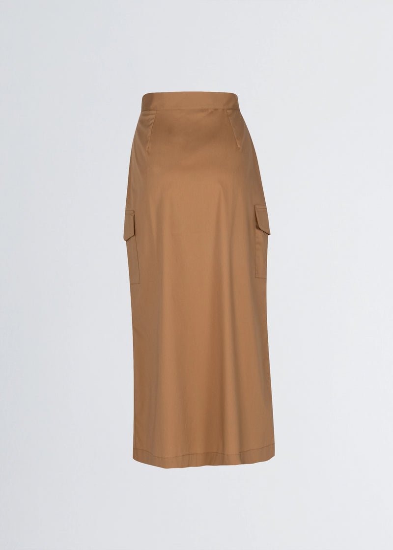 Paola T. Gonna in cotone stretch con tasconi Fino Al -60%