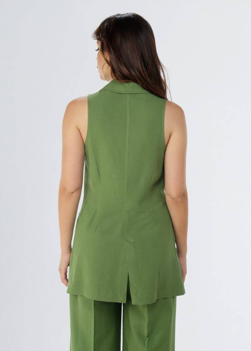 Paola T. Gilet in lino e viscosa In Saldo