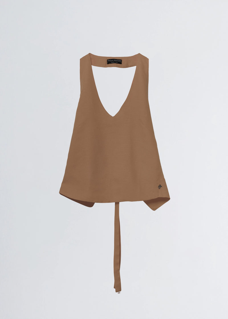 Paola T. Top in lino di viscosa In Linea