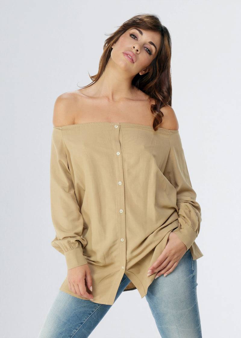 Paola T. Camicia in lino e viscosa Vendita
