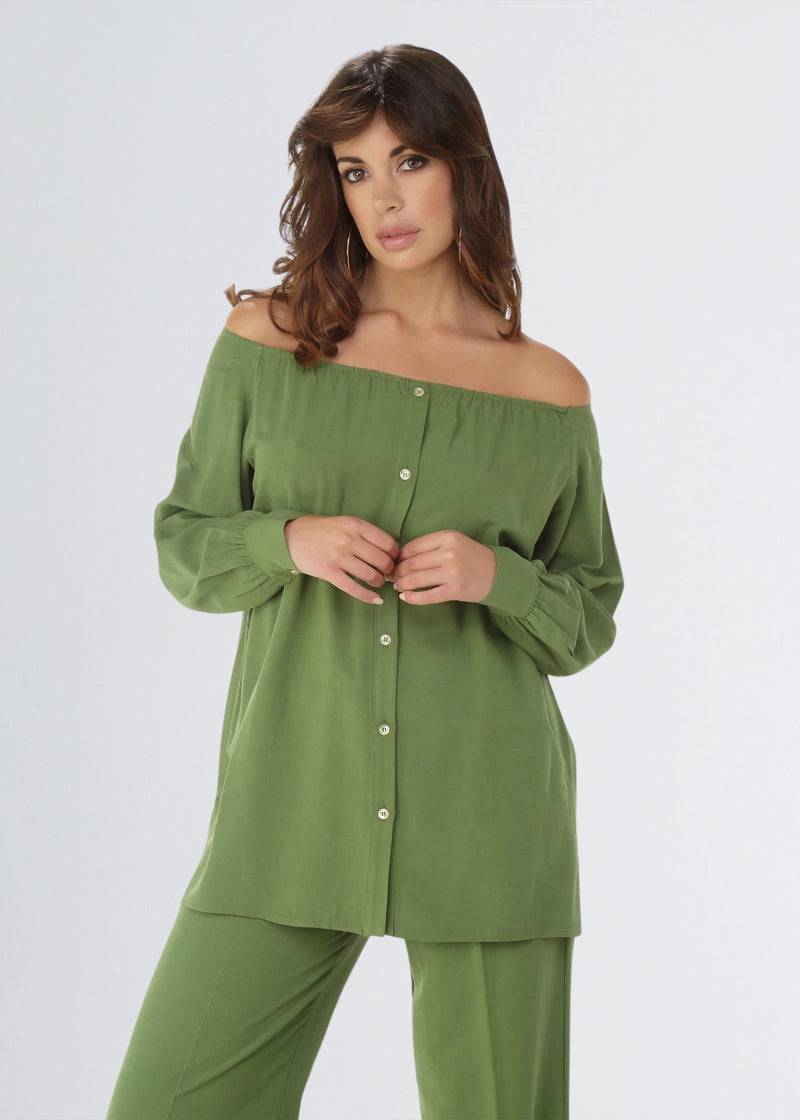 Paola T. Camicia in lino e viscosa Promozione