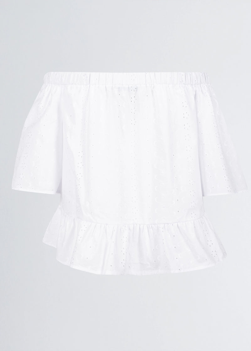 Paola T. Blusa in cotone sangallo Fino Al -60%