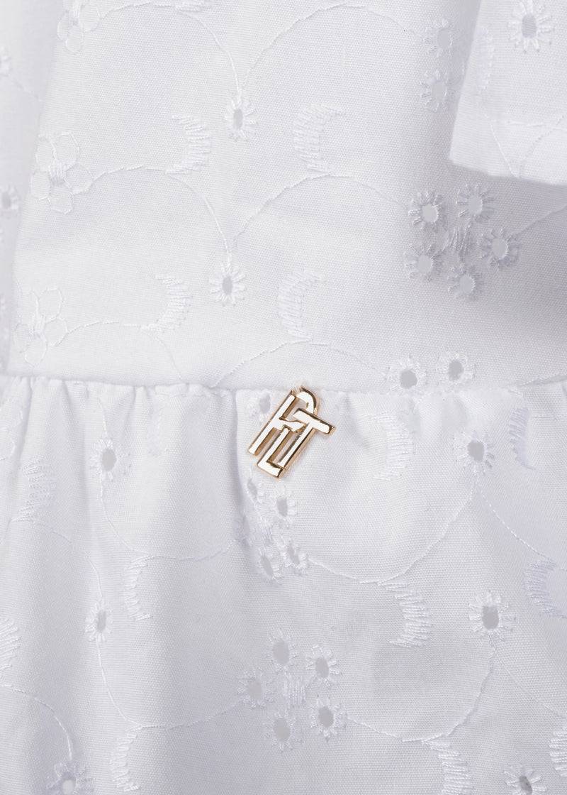 Paola T. Blusa in cotone sangallo Fino Al -60%
