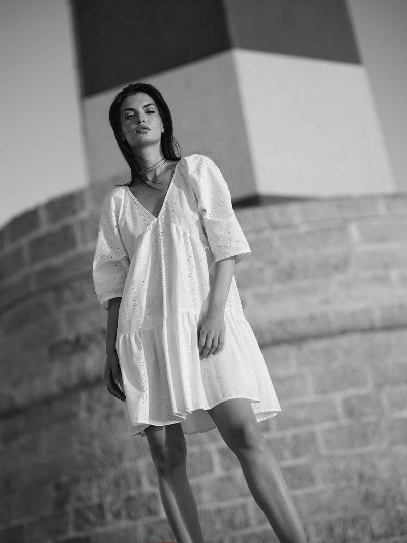 Paola T. Abito in cotone sangallo Prezzo Ridotto