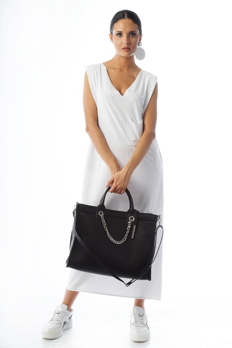 Paola T. Shopper large in traforato con dettagli argento I Più Venduti