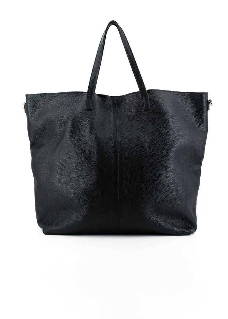 Paola T. Shopper large in pelle morbida con dettagli argento Vendite Flash