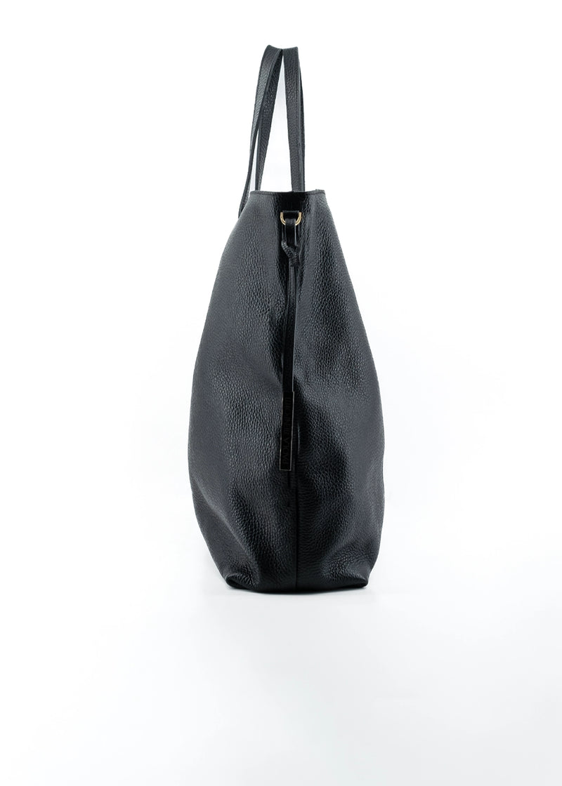 Paola T. Shopper large in pelle morbida con dettagli argento Vendite Flash