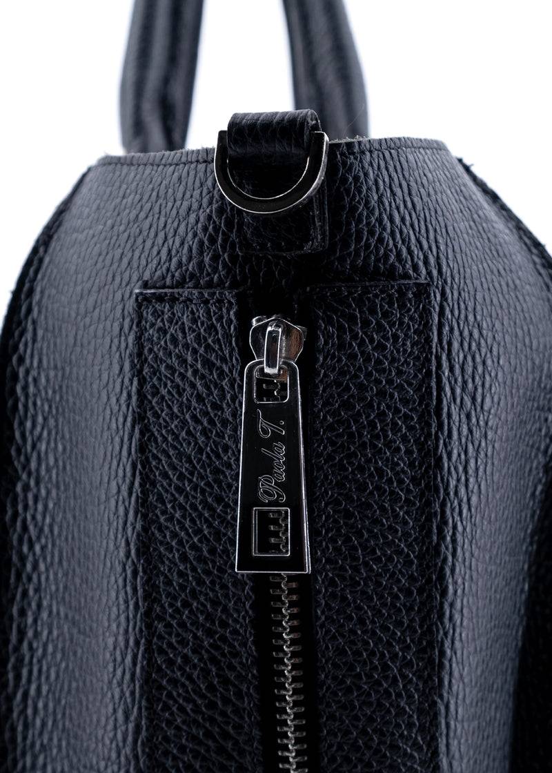 Paola T. Shopper in pelle morbida con dettagli argento Negozio
