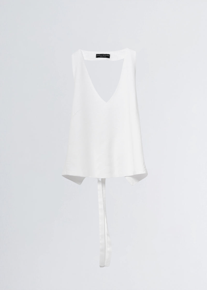 Paola T. Top in lino di viscosa Fino Al -60%