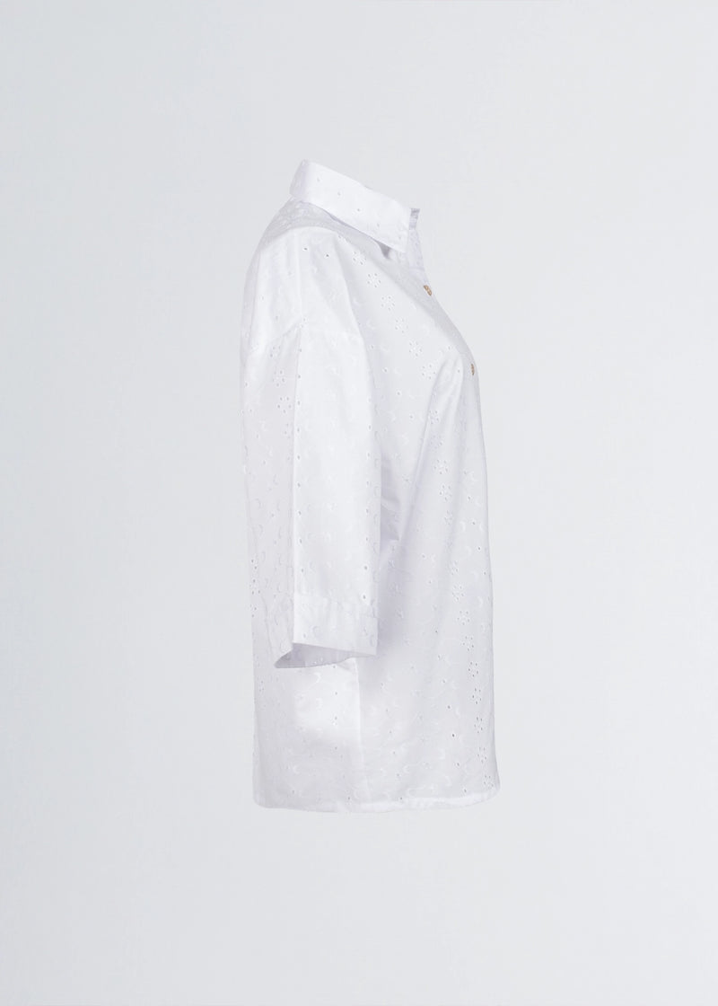 Paola T. Camicia In cotone sangallo Outlet