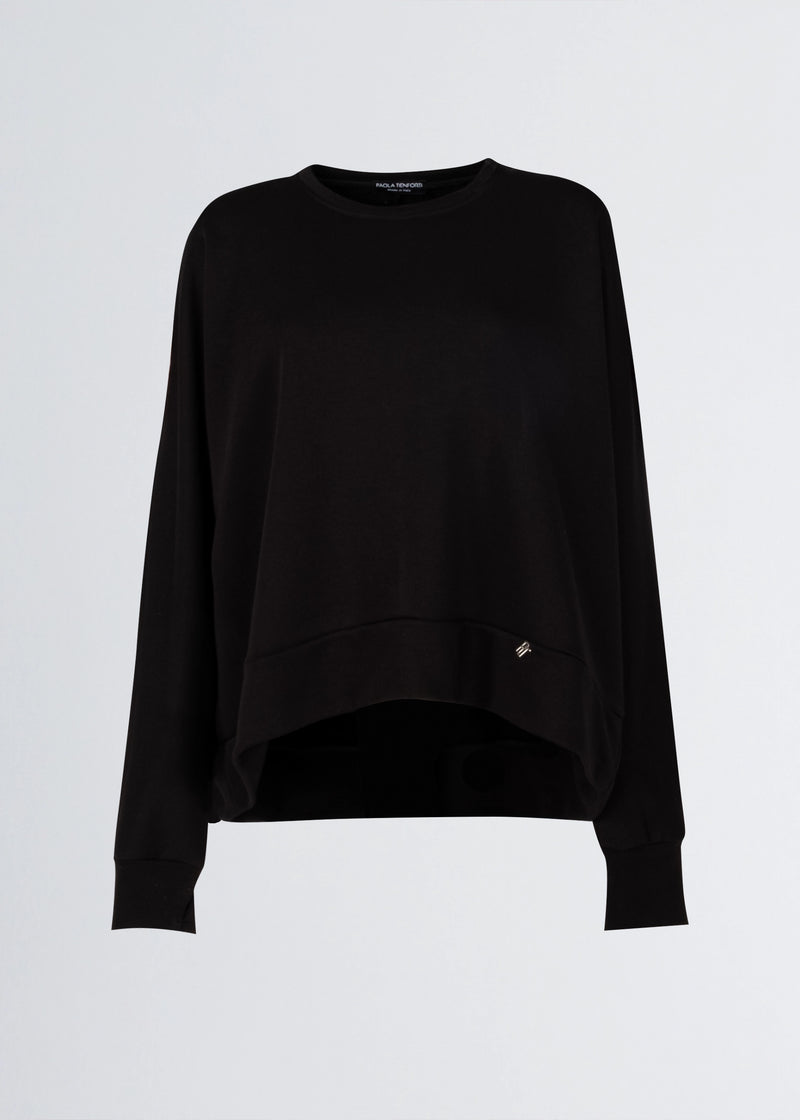 Paola T. Felpa corta in cotone stretch In vendita