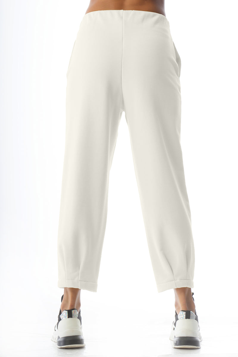Paola T. Pantalone in cotone con pinces In Linea