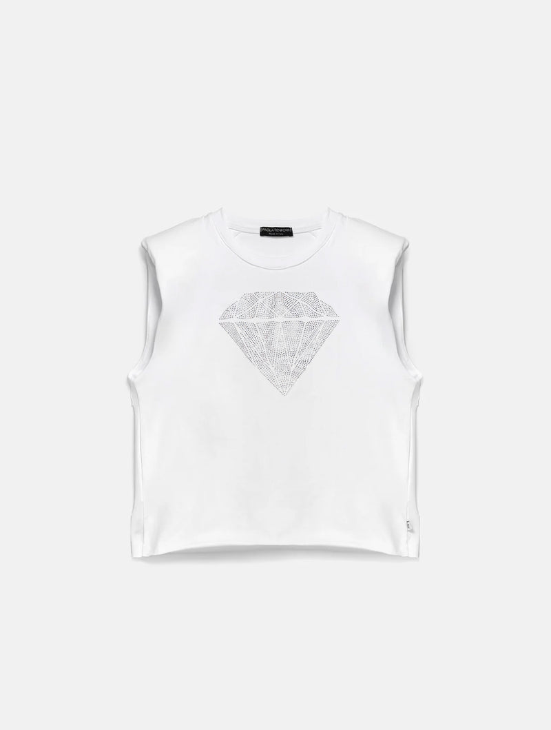 Paola T. T-shirt smanicata Diamond Moda