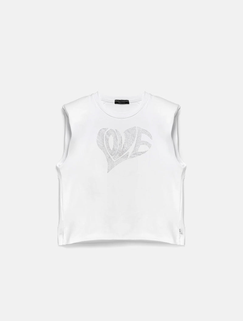 Paola T. T-shirt smanicata Heart Sconto di tempo limitato