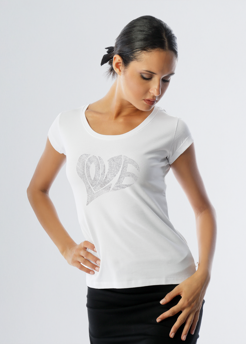 Paola T. T-shirt slim Heart Offerta esclusiva