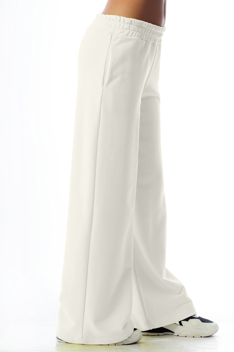 Paola T. Pantalone palazzo in cotone stretch Sostegno trimestrale