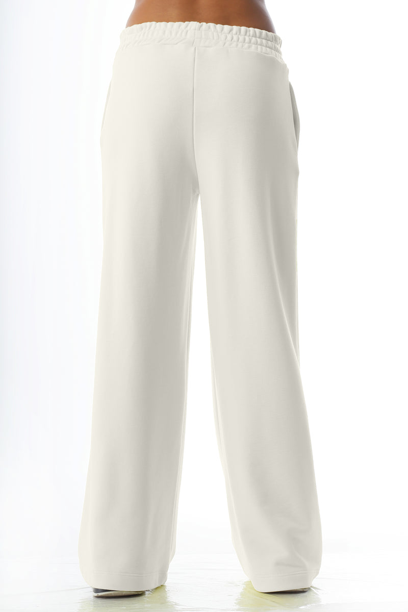 Paola T. Pantalone palazzo in cotone stretch Sostegno trimestrale