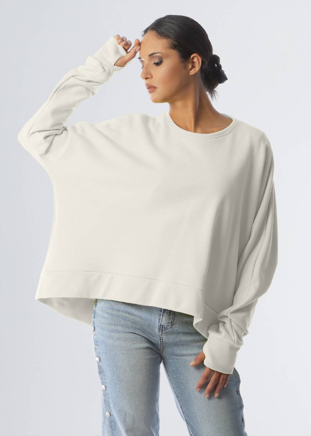 Paola T. Felpa corta in cotone stretch Enormi sconti