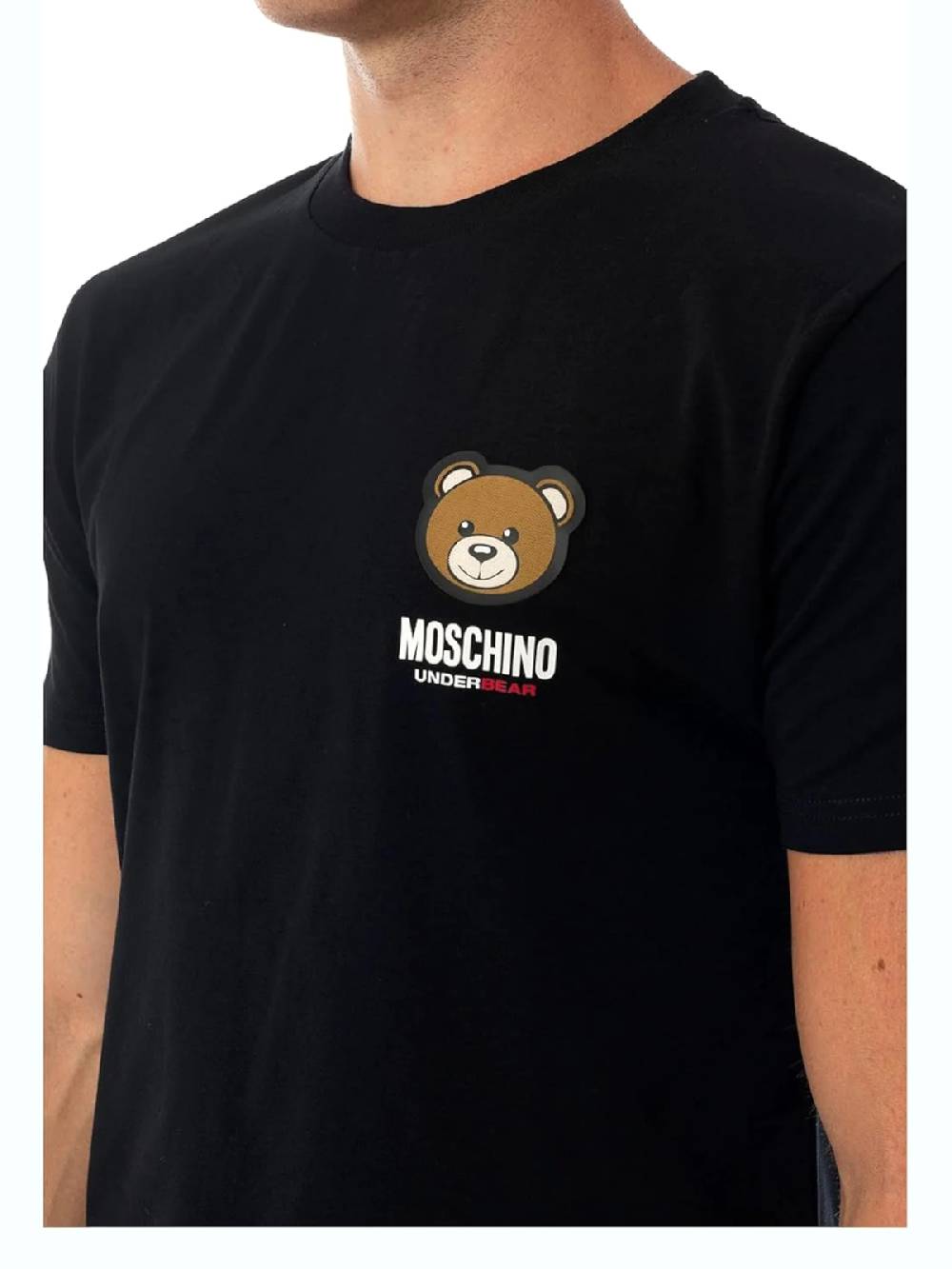 MOSCHINO T-SHIRT GIROCOLLO CON LOGO NERA 1V1A078844100555 SKU: 1V1A078844100555 In Vendita