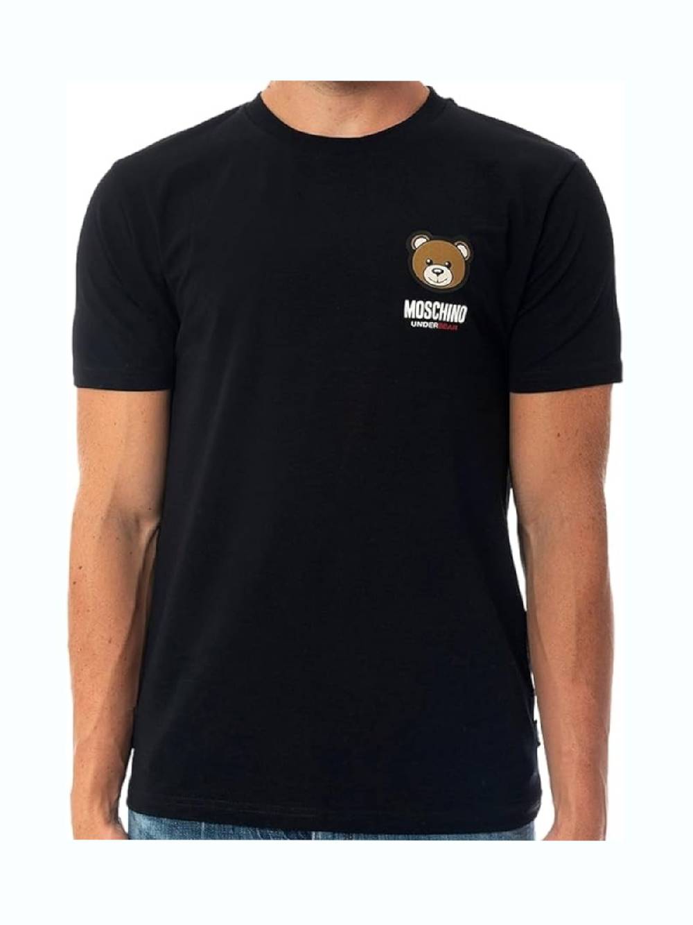 MOSCHINO T-SHIRT GIROCOLLO CON LOGO NERA 1V1A078844100555 SKU: 1V1A078844100555 In Vendita