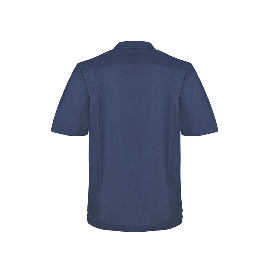 Paolo Pecora Camicia Regular in Lino Blue Navy con Bottoni Madreperla 2025