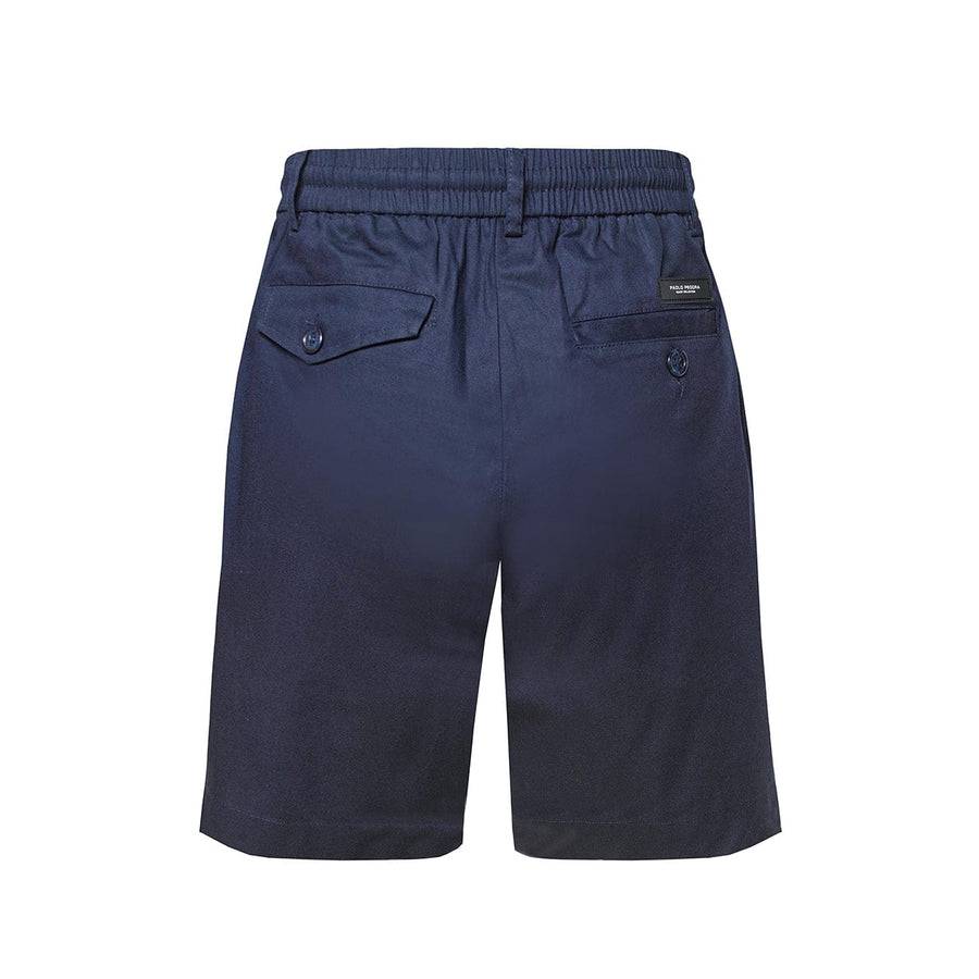Paolo Pecora Bermuda in Tela di Cotone Blue Navy In Linea
