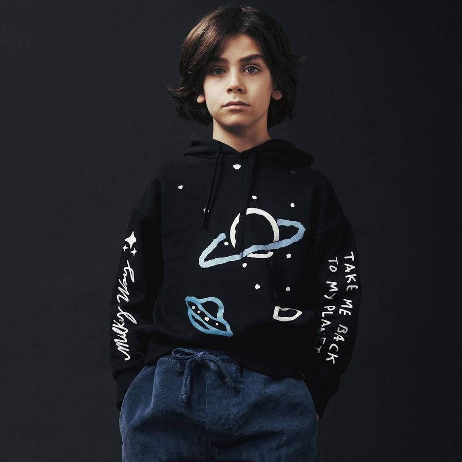 Paolo Pecora Felpa Cappuccio Nera "Space" by Pietro Terzini Acquista Ora