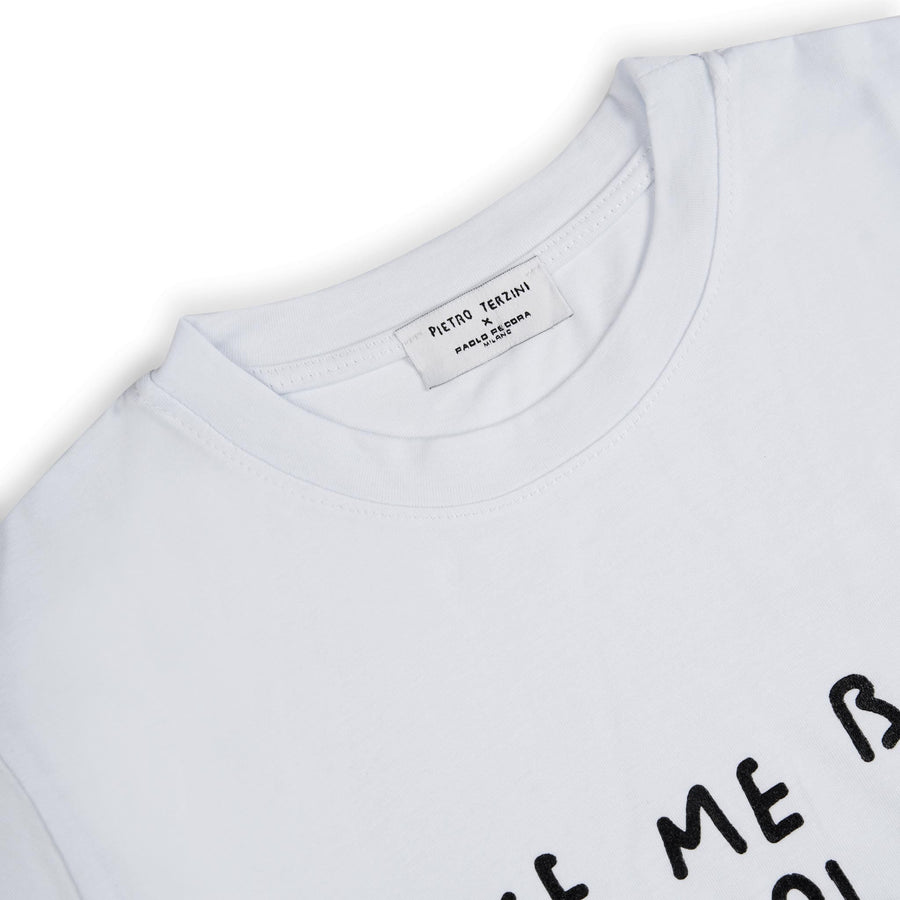Paolo Pecora T-shirt in Jersey Bianca "Planet" by Pietro Terzini Consegna Veloce