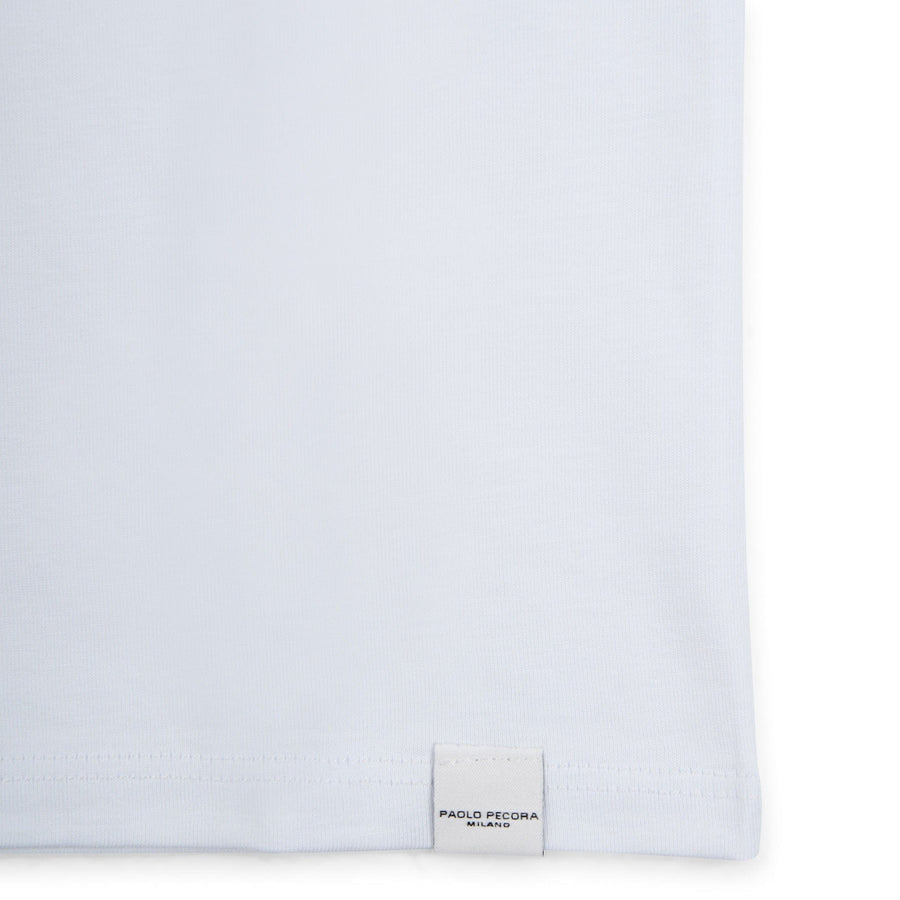 Paolo Pecora T-shirt in Jersey Bianca "Planet" by Pietro Terzini Consegna Veloce