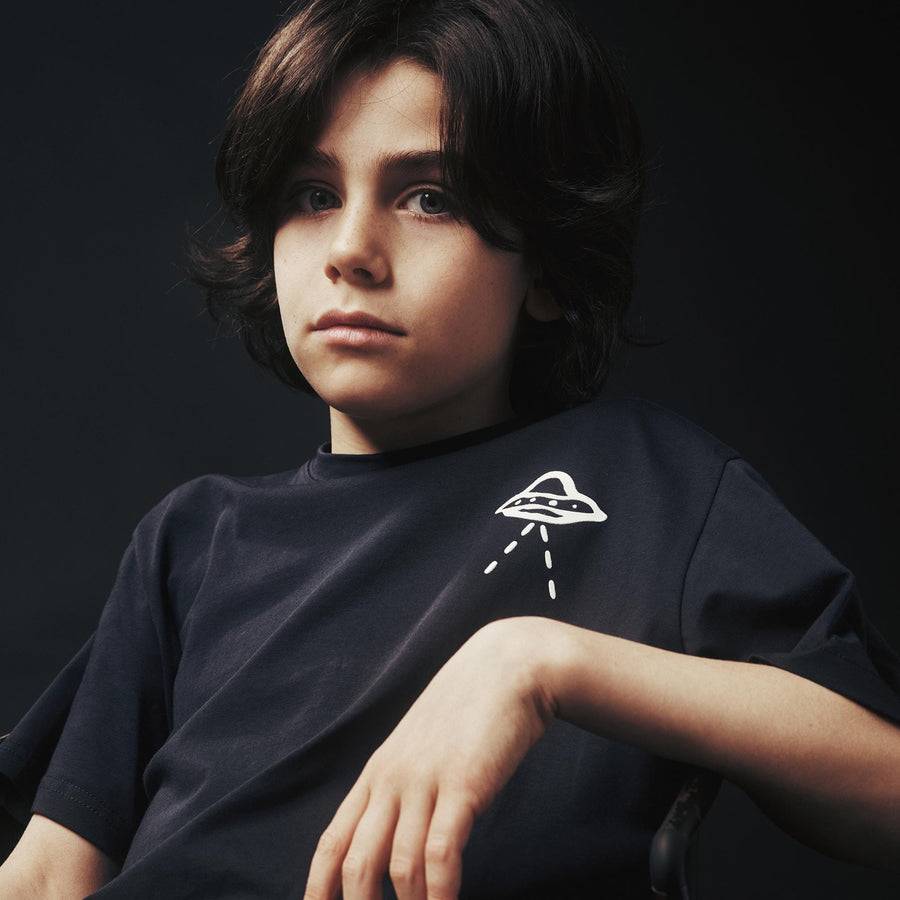 Paolo Pecora T-shirt in Jersey Blu Navy "Navicella Spaziale" by Pietro Terzini Shopping Online