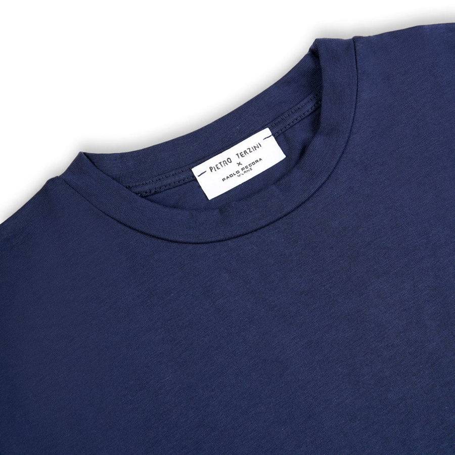 Paolo Pecora T-shirt in Jersey Blu Navy "Navicella Spaziale" by Pietro Terzini Shopping Online