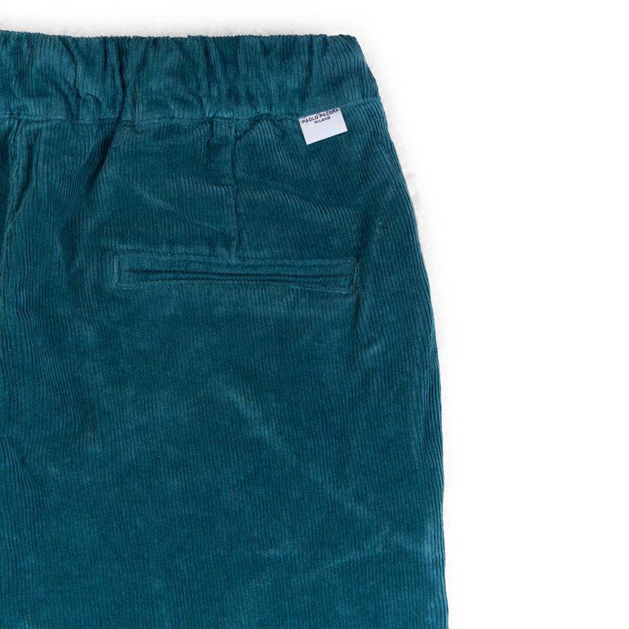 Paolo Pecora Pantaloni Chino Coulisse di Velluto Ottanio Prezzo Ridotto
