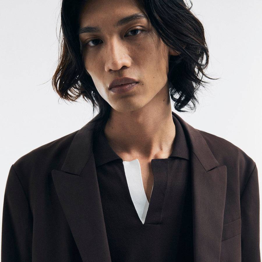Paolo Pecora Blazer Monopetto in Cotone Fluido - Ebano Moda