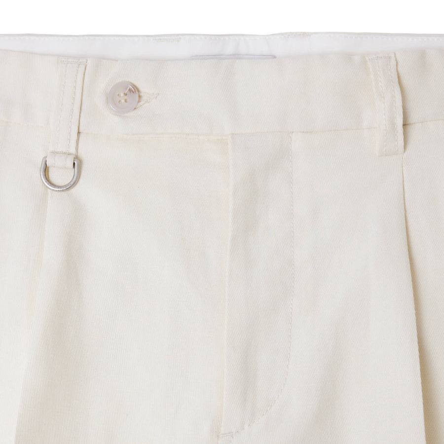 Paolo Pecora Bermuda Sartoriale in Tela di Cotone Lino - Bianco 2025
