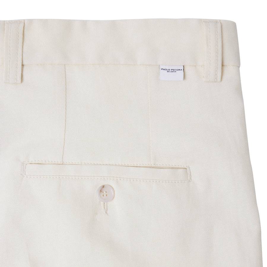 Paolo Pecora Bermuda Sartoriale in Tela di Cotone Lino - Bianco 2025