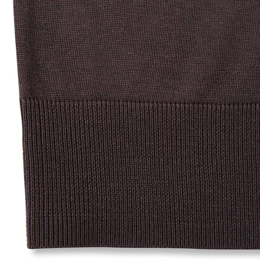 Paolo Pecora Maglia Girocollo in Seta Cotone Extrafine - Ebano Shopping Online