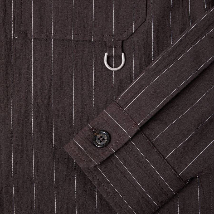 Paolo Pecora Overshirt Seersucker Gessato - Ebano Affare Del Giorno