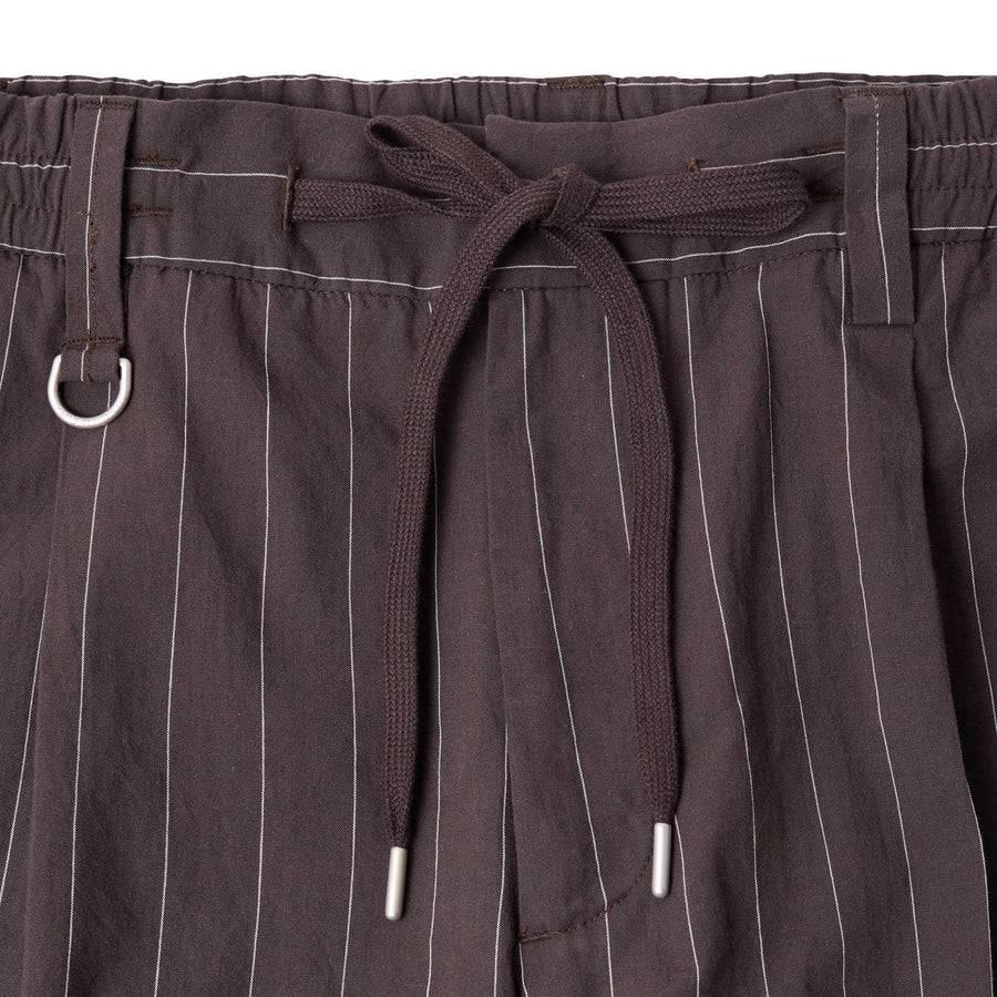 Paolo Pecora Pantalone Tela Seersucker Gessato - Ebano Sottocosto