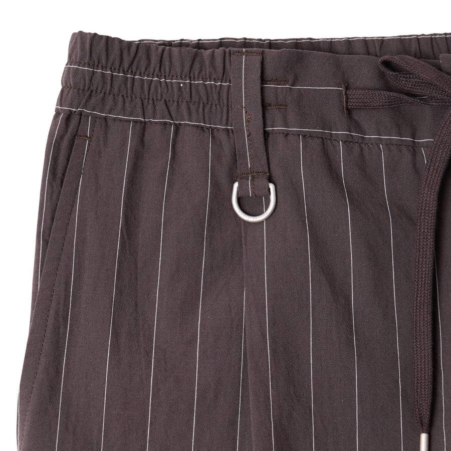 Paolo Pecora Pantalone Tela Seersucker Gessato - Ebano Sottocosto