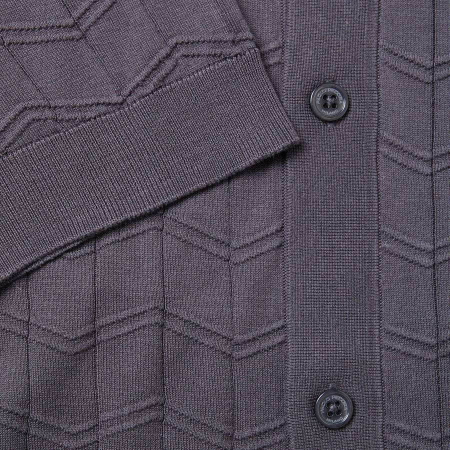 Paolo Pecora Maglia in Seta Cotone Extrafine - Grigio Antracite Chevron Convenienza